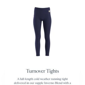 Tracksmith Turnover Tights Navy- size small New/Never worn and still in bag